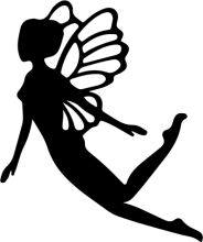 Silhouette of a Female Angel in Flight