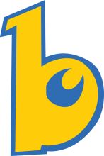 Vibrant Logo: A Stylized 'B' in Yellow and Blue