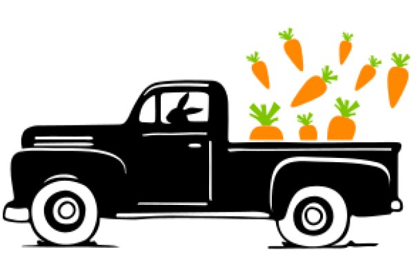 A Classic Truck Loaded with Fresh Carrots