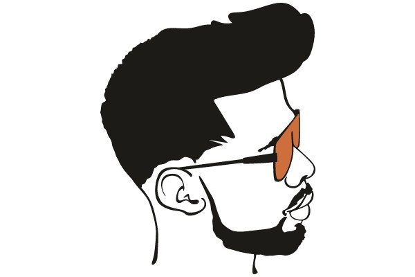 Stylized Portrait of a Man with a Mustache and Sunglasses