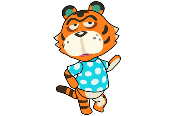 Vibrant Cartoon Tiger Character in a Playful Pose