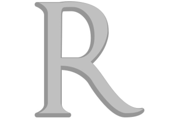 Simplistic Gray Letter 'R' on a White Background