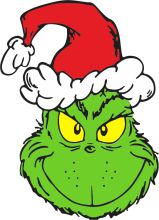 A Festive Holiday Greeting: The Grumpy Grinch in a Santa Hat