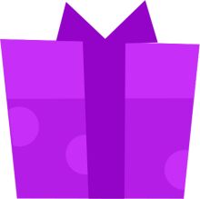 Vibrant Purple Gift Box with Polka Dots