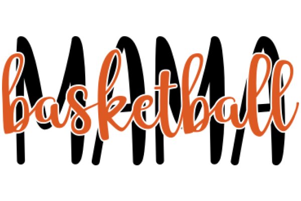 Stylized Logo of Basketball with the Word 'Basketball' in a Curly Script