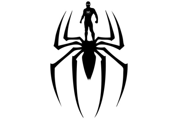 Silhouette of a Spider-Man Figure on a White Background