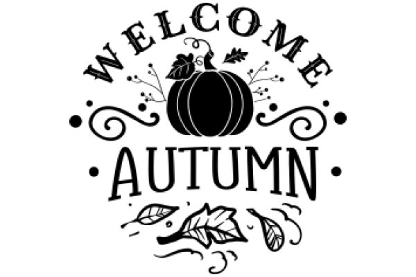 Welcome Autumn: A Seasonal Greeting with a Pumpkin and Leaves Illustration