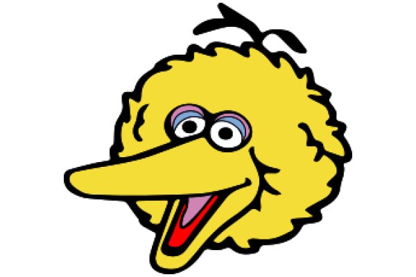 A Cartoon Character with a Big Smile and a Yellow Feather