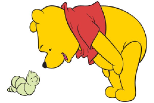 A Playful Interaction Between Winnie the Pooh and a Caterpillar