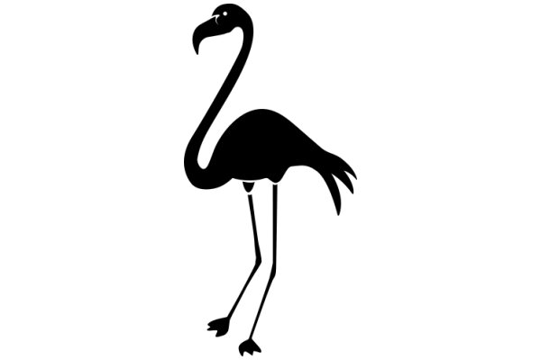 A Silhouette of a Flamingo