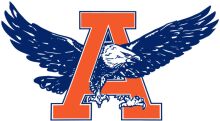 A Logo with a Blue Eagle Emblem