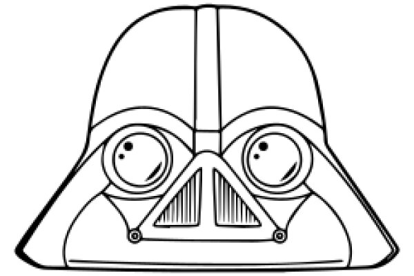 Stylized Illustration of Darth Vader's Helmet