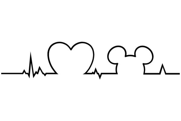 Electrocardiogram Signal with Heart Symbols