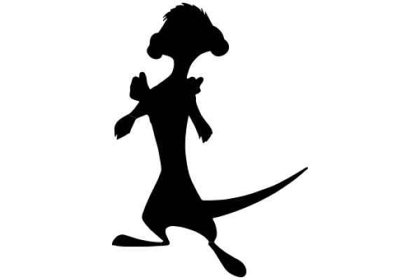 Silhouette of a Playful, Cartoon-Style Animal Character