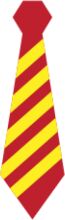 A Vivid Red and Yellow Tie Against a White Background