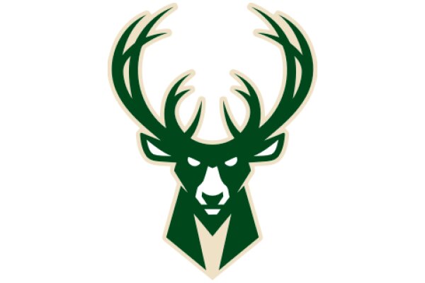 Stylized Deer Head Logo with Antlers and Horns