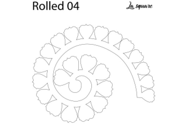 La Square Rolled 04: A Detailed Line Art