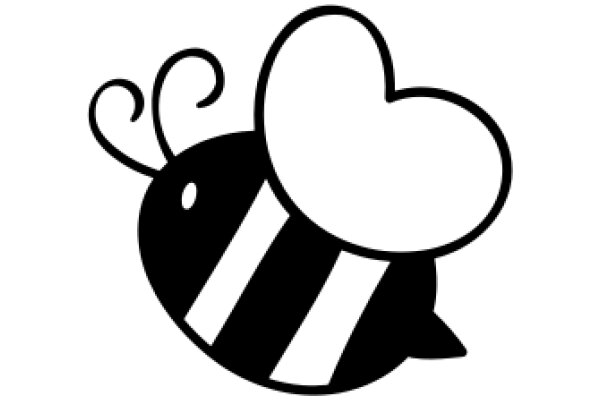 A Playful Illustration of a Bee and a Heart