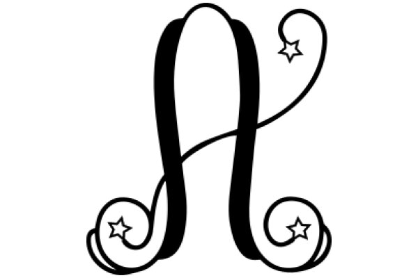 Stylized Letter 'A' with Star Decorations