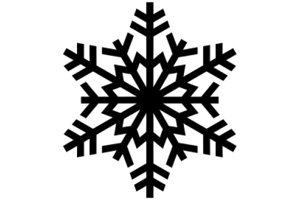 Stylized Black Snowflake Design