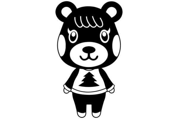 Stylish Cartoon of a Cute Bear Character