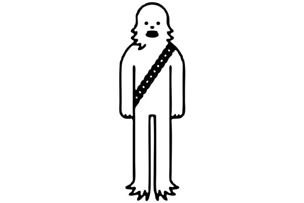 A Cartoon Character of a Sasquatch with a Crossbody Bag