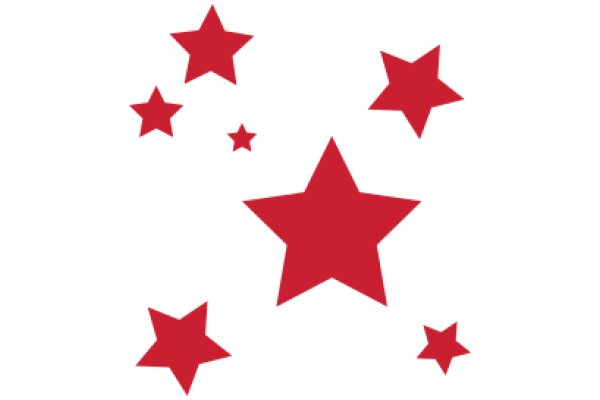 Vibrant Red Stars against a White Background