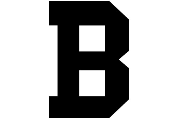 Stylized Black Letter 'B' on a White Background