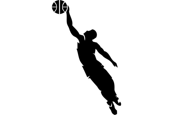 Silhouette of a Basketball Player in Action