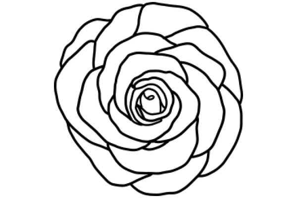 A Simple Line Drawing of a Rose