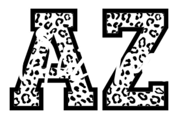 Stylized Letter 'A' with Leopard Print Background