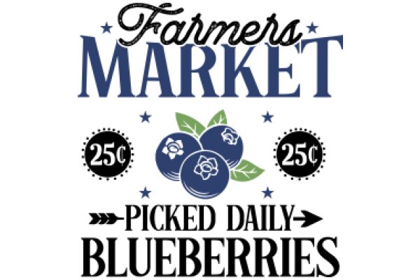 Farmers Market Advertising Picked Daily Blueberries