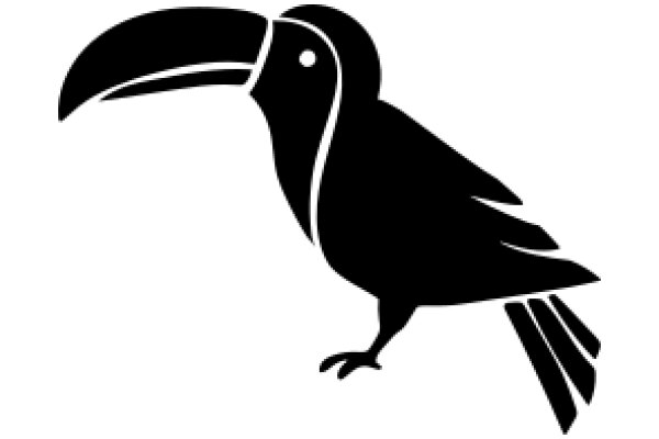 Stylized Illustration of a Bird with a Large Beak