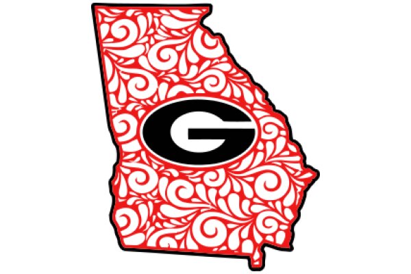 Stylized State Logo with Floral Pattern and Letter 'G' Embossed