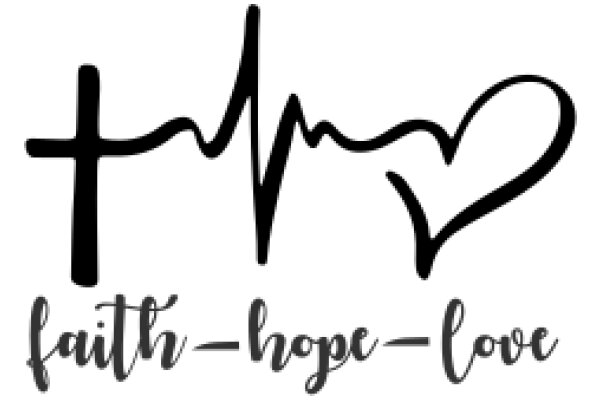 Faith, Hope, and Love: A Graphic Design of a Heartbeat and Cross Symbol