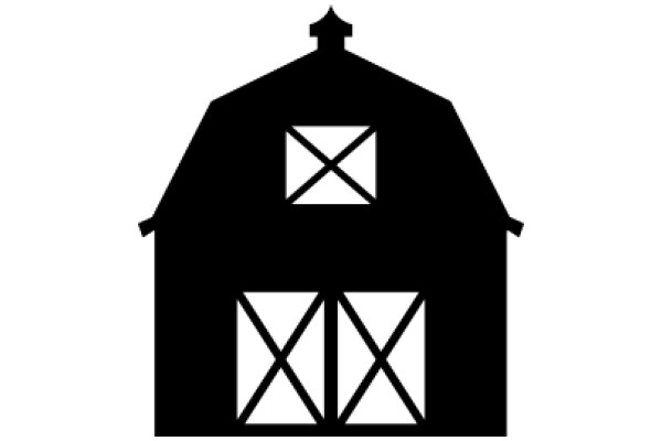 Silhouette of a Barn with a Mailbox