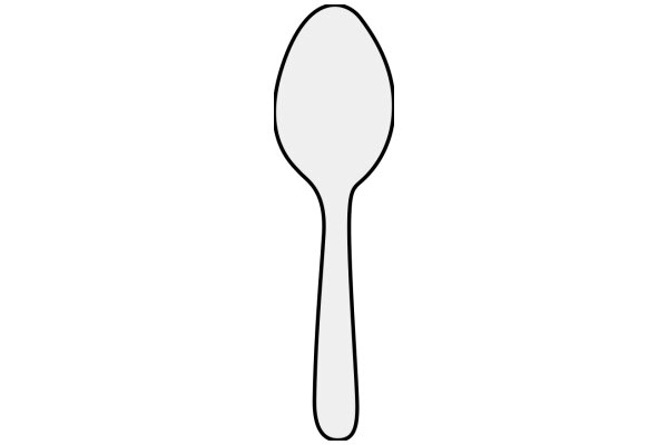 Simplistic Line Drawing of a Spoon