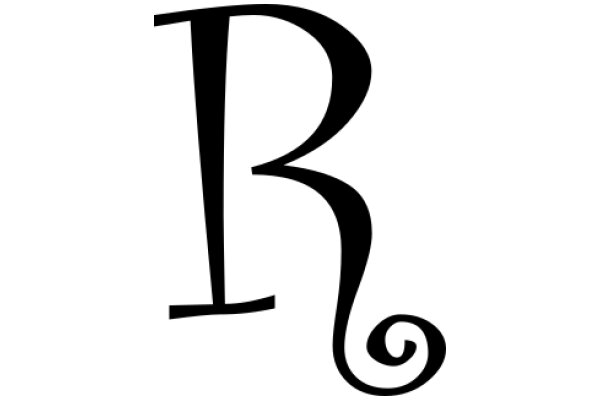 Stylized Letter 'R' with a Swirl Design