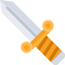 A Stylized Illustration of a Sword with a Yellow Handle