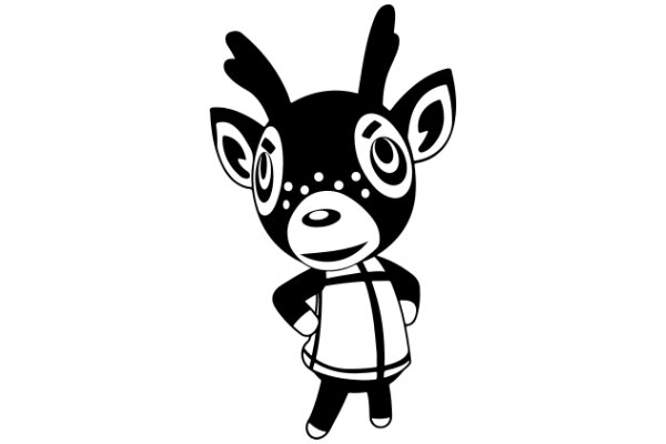 Stylish Cartoon of a Deer-like Character with Spots and Antlers