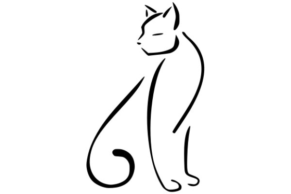 A Silhouette of a Cat on a White Background