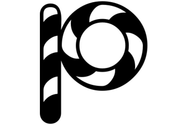 Stylized Icon of a Pole with a Circular Design