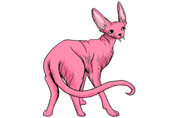 A Pink Feline with a Curious Expression