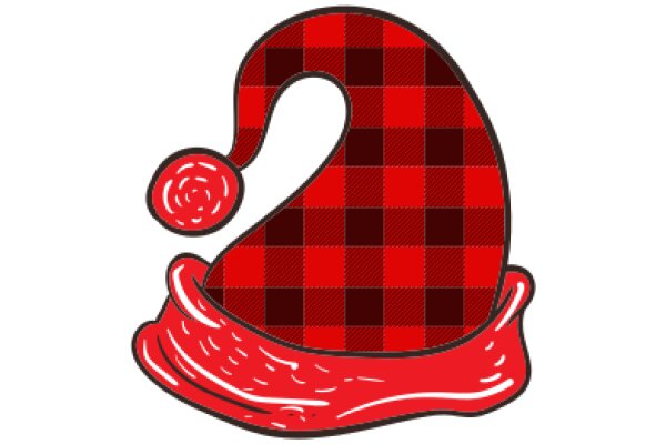 A Festive Red and Black Plaid Santa Hat