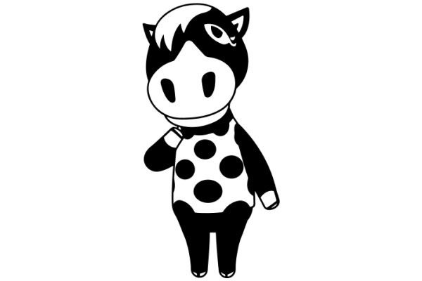 A Playful Illustration of a Cow-like Character