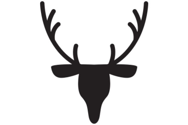 Stylized Black Deer Head Icon