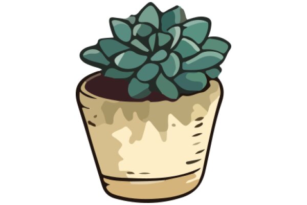 A Cute Illustration of a Potted Plant