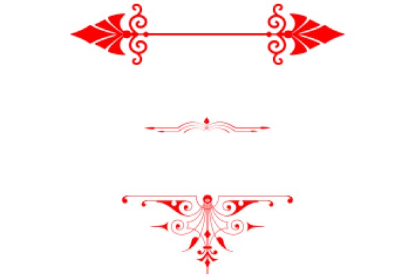 Stylized Red Decorations on a White Background