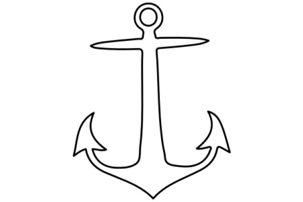 Simplistic Line Drawing of an Anchor