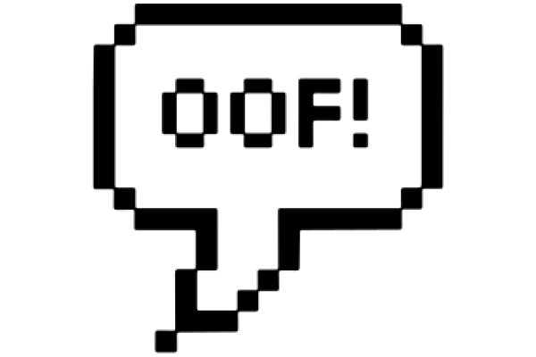 Digital Art: A Pixelated Speech Bubble with the Word 'OOF!'